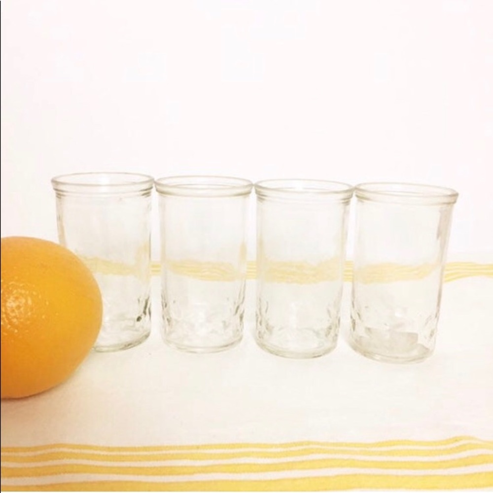 Set of 4 VTG Juice Glasses/Jelly Jar MCM Kitchen